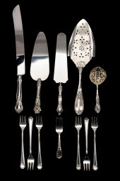 TWELVE STERLING SERVING PIECES