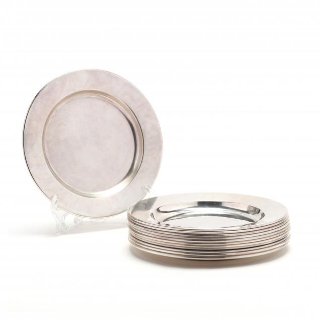 TWELVE STERLING SILVER BREAD