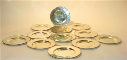 Twelve sterling silver bread plates
