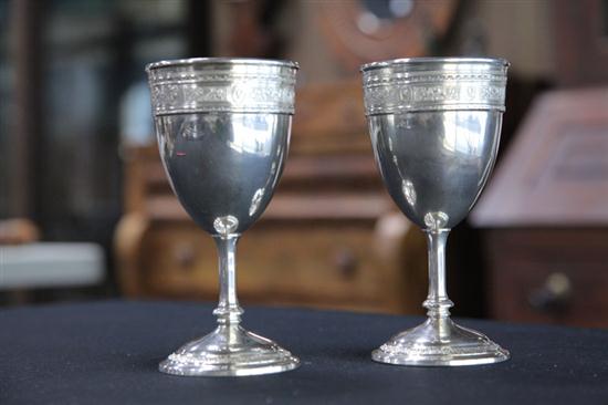 TWELVE STERLING SILVER GOBLETS.
