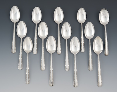 Twelve Sterling Silver Tea Spoons