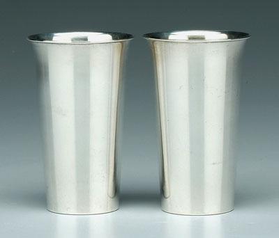 Twelve sterling tumblers: by