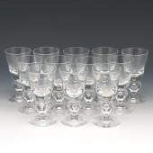 TWELVE STEUBEN CORDIAL GLASSES