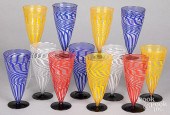 TWELVE SWIRL GLASS CUPSTwelve