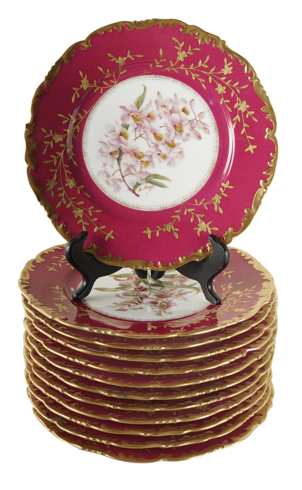 TWELVE T & V LIMOGES PORCELAIN