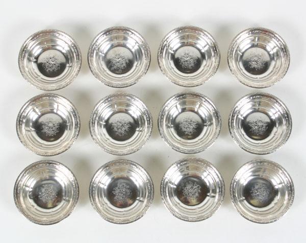 Twelve Towle Louis XIV sterling nut