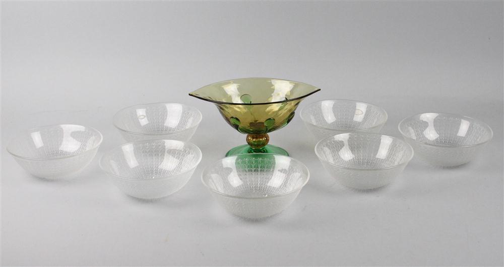 TWELVE VENINI GLASS SHELL SALTS