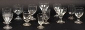 Twelve Victorian wine glasses