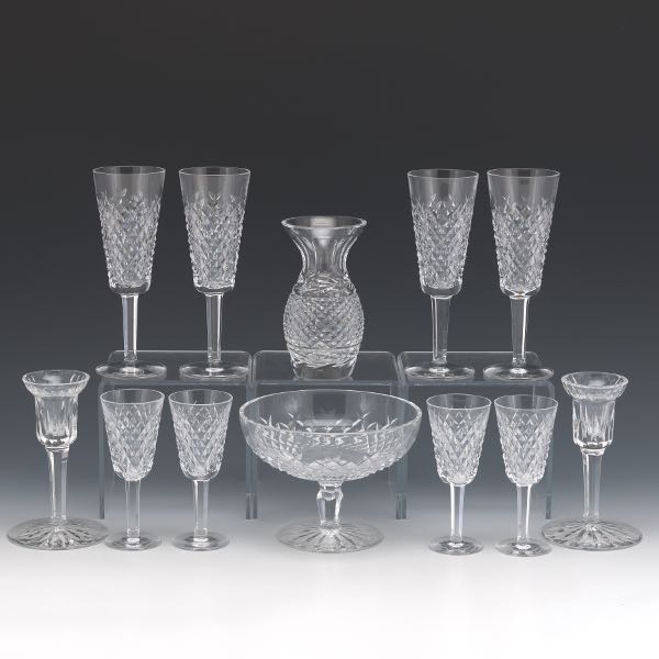 TWELVE WATERFORD CRYSTAL TABLE