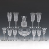 TWELVE WATERFORD CRYSTAL TABLE