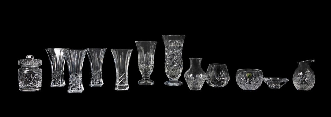 TWELVE WATERFORD CRYSTAL TABLE