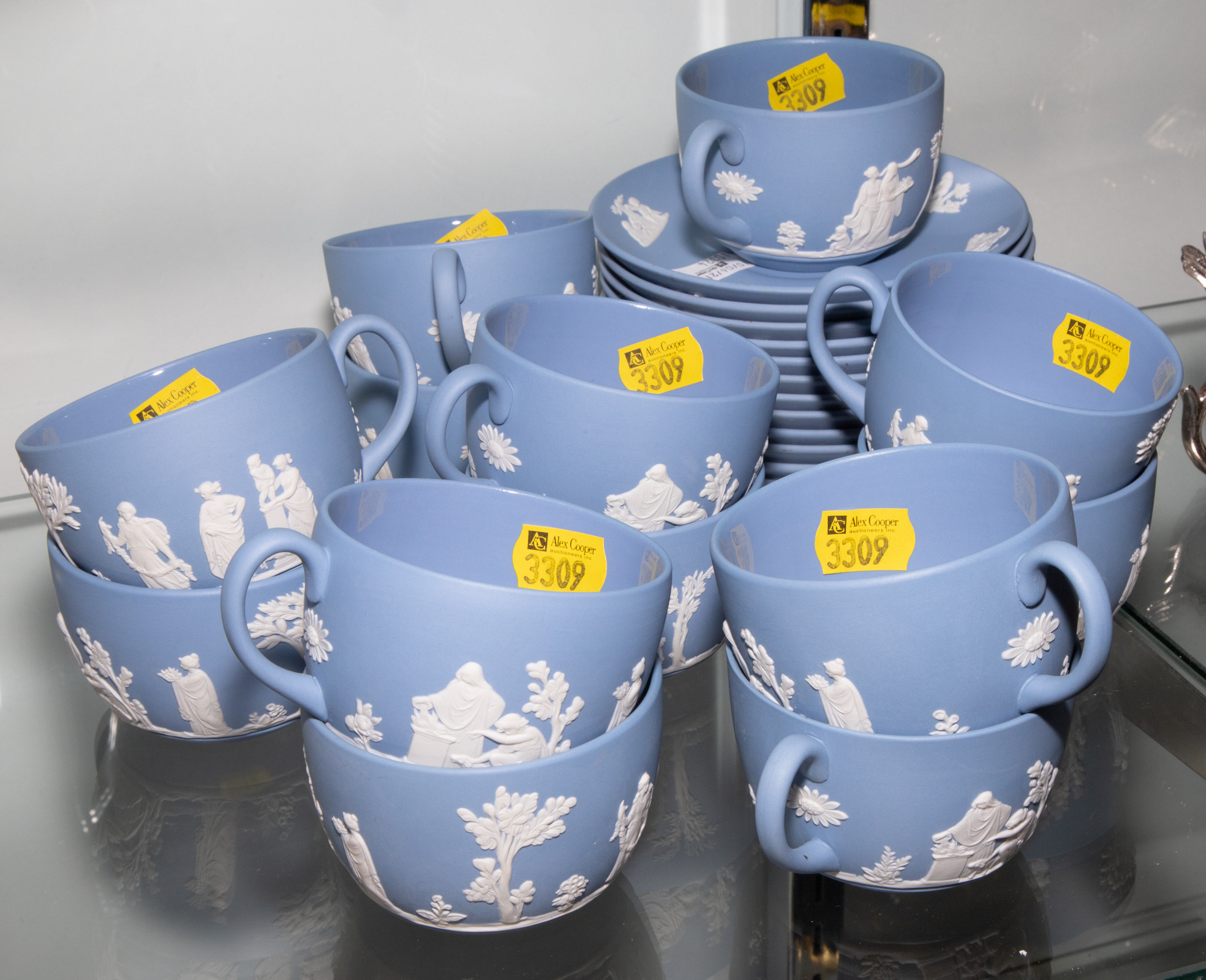 TWELVE WEDGWOOD JASPERWARE CUPS &