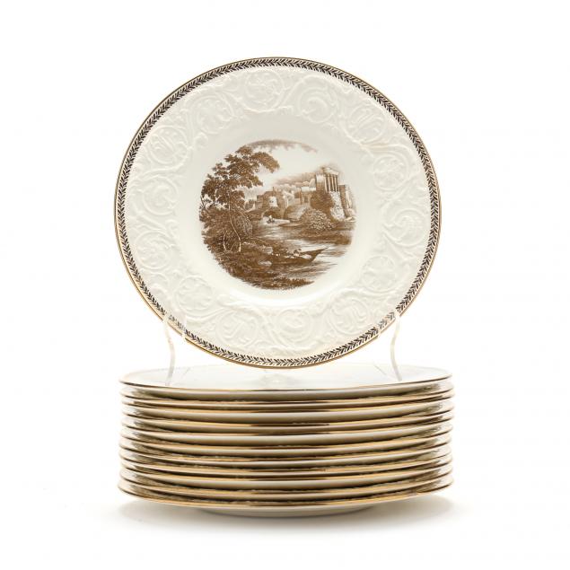 TWELVE WEDGWOOD TORBAY GOLD