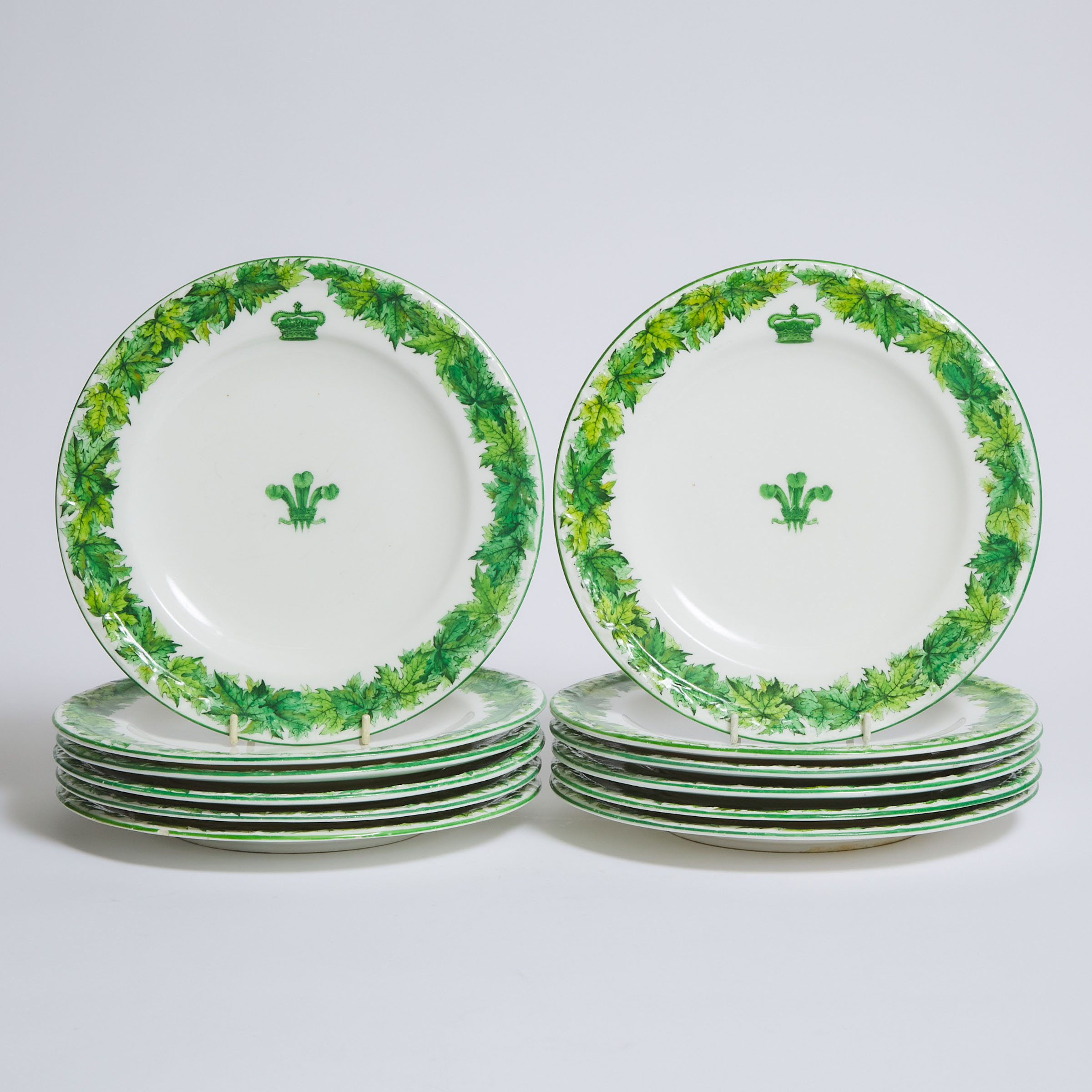 Twelve Worcester Dinner Plates Made