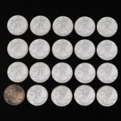 TWENTY 1987 SILVER EAGLES 40.6
