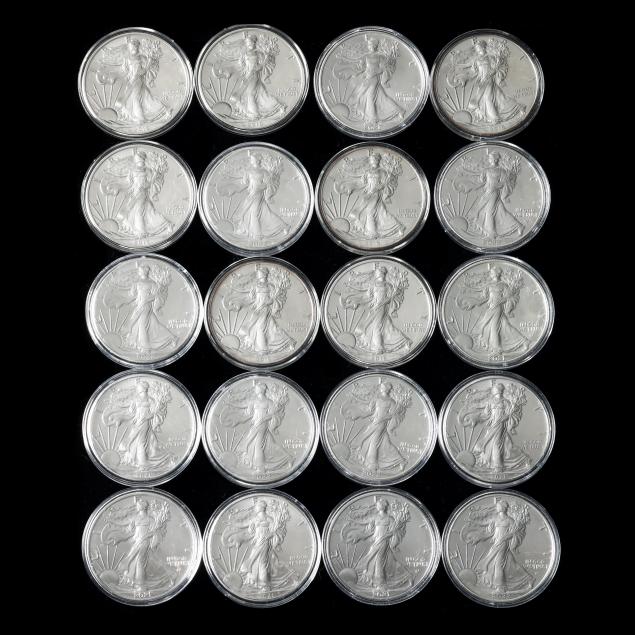 TWENTY (20) BU AMERICAN EAGLE 1 OZ.