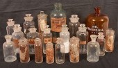 TWENTY APOTHECARY GLASS BOTTLE