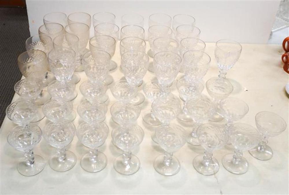 TWENTY-FIVE CRYSTAL GOBLETS AND