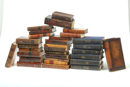 TWENTY-FOUR EARLY LEATHERBOUND