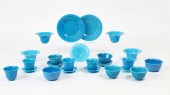 TWENTY FOUR PEKING BLUE GLASS