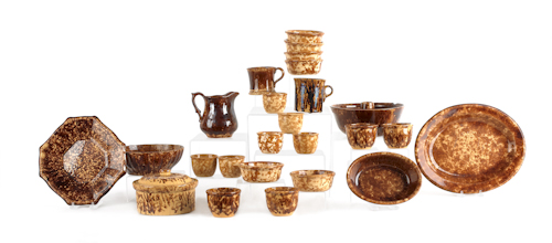 Twenty-four pieces of Bennington