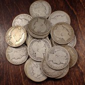 TWENTY-FOUR U.S. SILVER BARBER