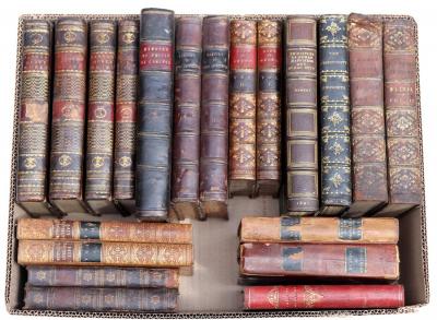 Twenty leather bound books,