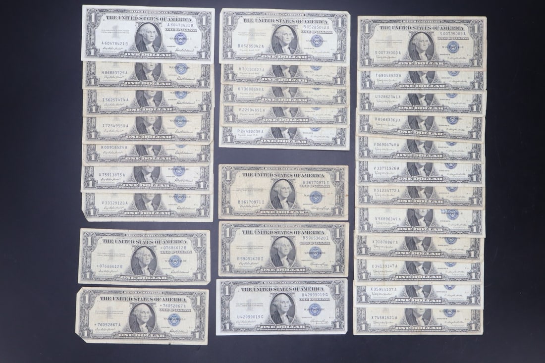 TWENTY NINE $1 SILVER CERTIFICATES,