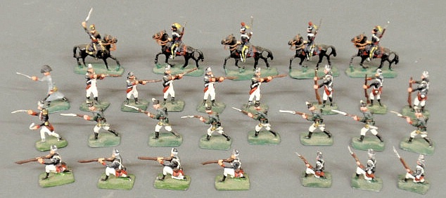 Twenty-nine painted cast lead