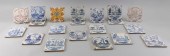 TWENTY-ONE DELFT TILES 18TH CE