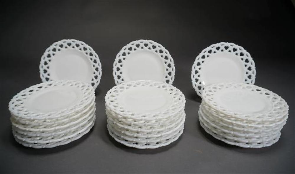 TWENTY-ONE MILK GLASS DESSERT