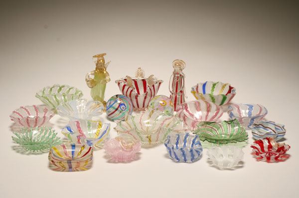 Twenty-one Murano latticino,