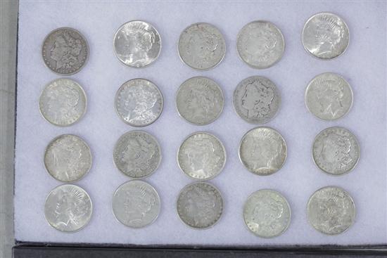 TWENTY SILVER DOLLARS. Including