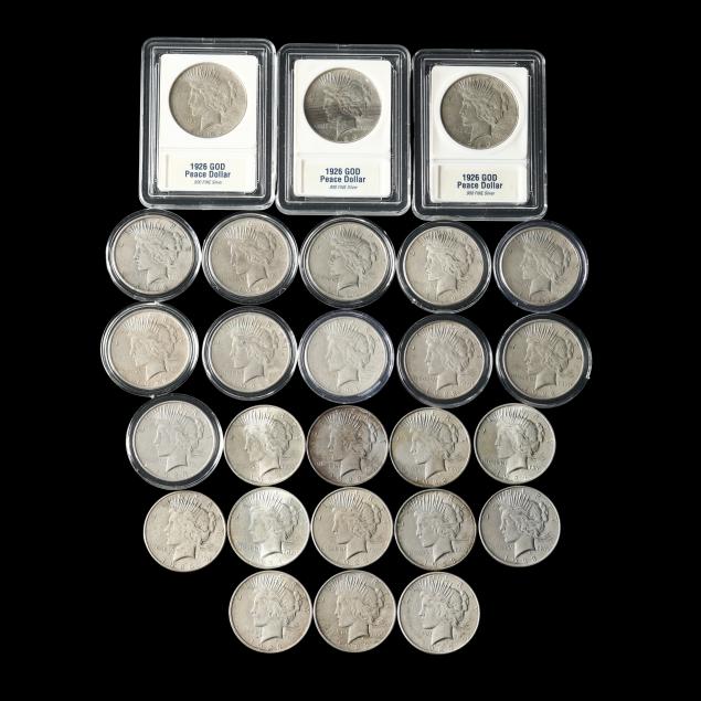 TWENTY-SIX (26) PEACE SILVER
