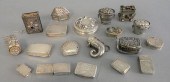 TWENTY SMALL SILVER BOXES AND