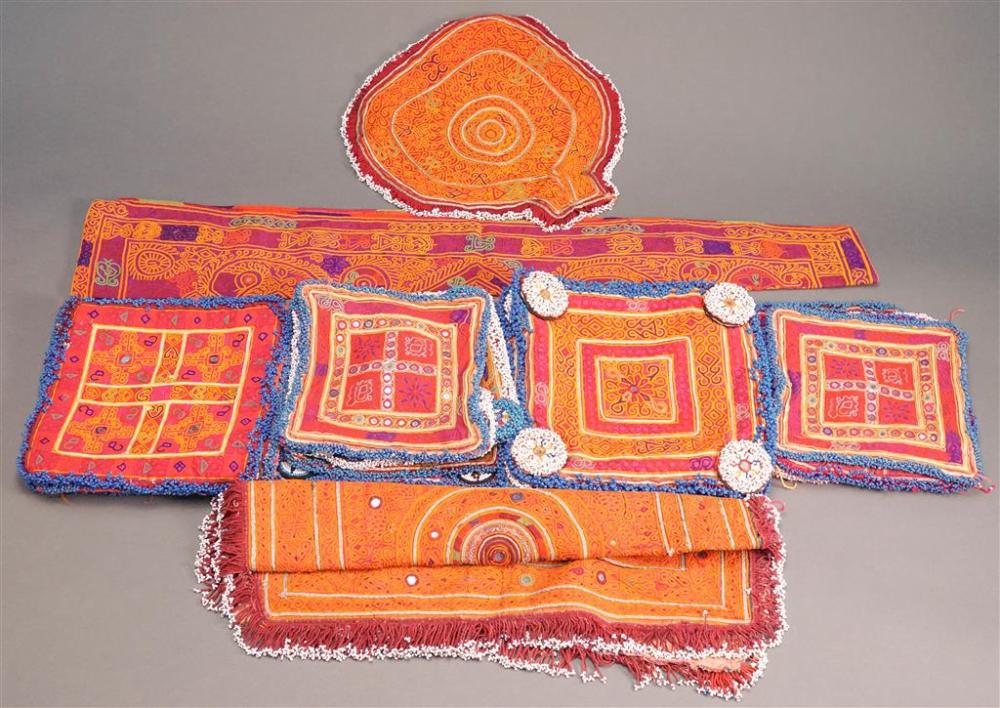 TWENTY-THREE AFGHAN EMBROIDERED