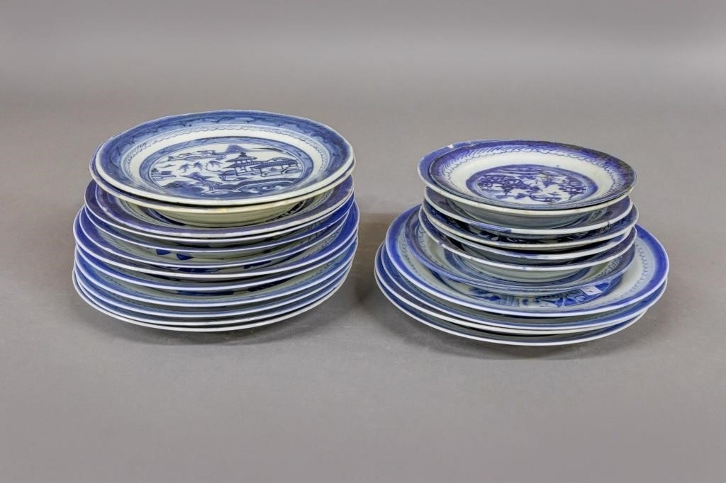 Twenty-three Canton plates