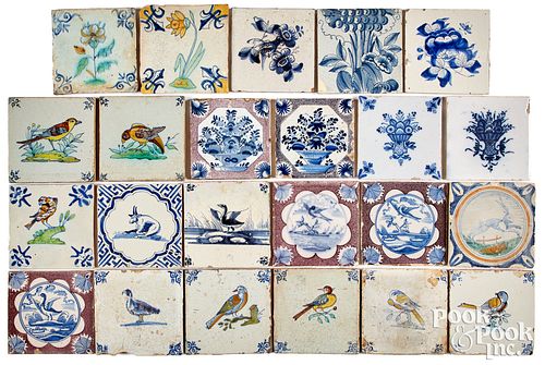 TWENTY-THREE DELFT TILES, 18TH