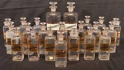 TWENTY-TWO APOTHECARY GLASS