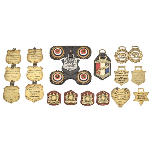 Twenty-two horse brasses,  mainly