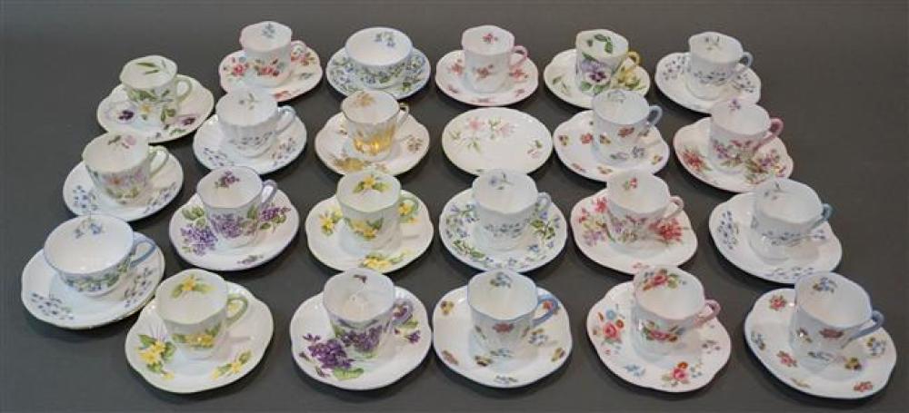 TWENTY-TWO SHELLEY PORCELAIN