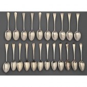 Twenty-two silver dessert spoo