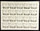 Twenty uncut French bank notes