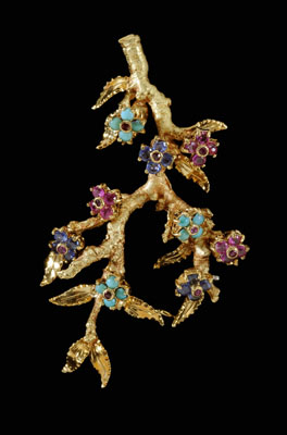 Twig and Floral Tremblant Brooch 12