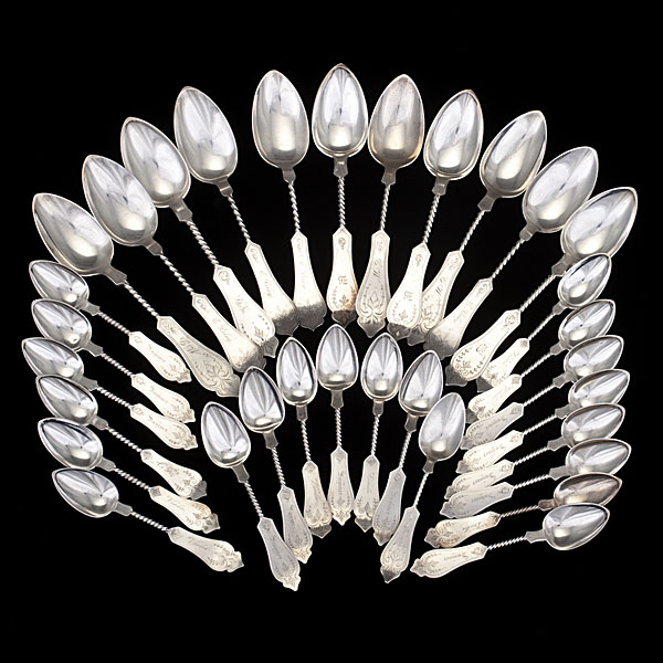 Twist Handle Sterling Spoons