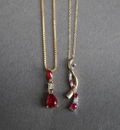 TWO 10-KARAT GOLD PENDANTS, 4.
