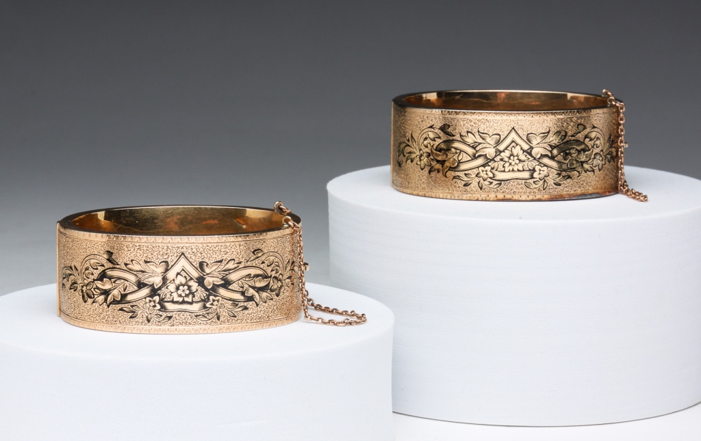 TWO 10 KARAT GOLD VICTORIAN