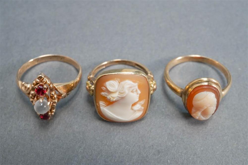 TWO 10-KARAT YELLOW-GOLD AND