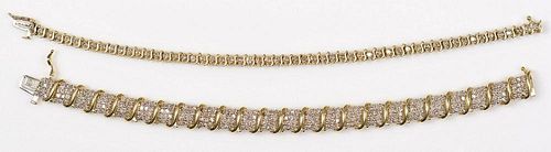 TWO 10K DIAMOND LINK BRACELETS1st