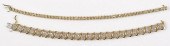 TWO 10K DIAMOND LINK BRACELETS